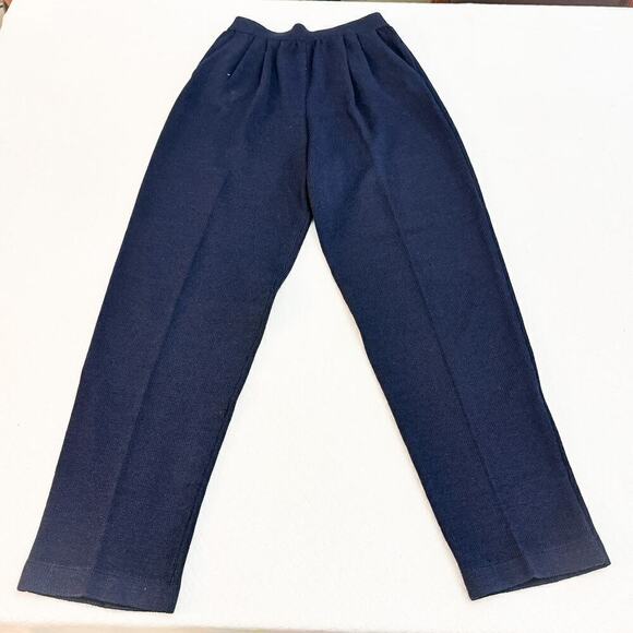 St. John Basics Navy Straight Leg Wool Pants Pockets Size 4 MINT - Picture 5 of 8
